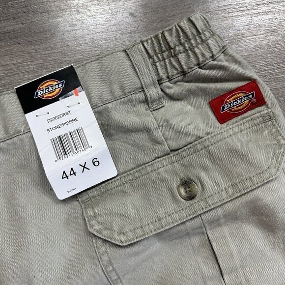 Dickies Shorts Men 44 Stone Cargo  Relaxed Fit 6” Comfort, Waistband Cotton - Picture 3 of 5